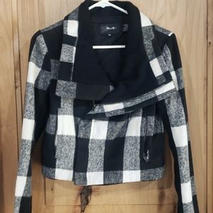 MISS ME black & white plaid wool coat jacket